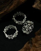 Blossoms-Lucky Clover-Handmade Four-Leaf Clover Silver Ring