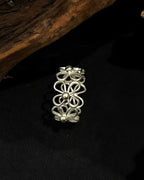 Blossoms-Lucky Clover-Handmade Four-Leaf Clover Silver Ring