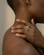 Blossoms-Lucky Clover-Handmade Four-Leaf Clover Silver Ring